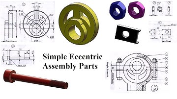 How to make Simple Eccentric Sheave, Shim, Cheese Head Bolt, Nut & Lock Nut M12 video in Solidworks