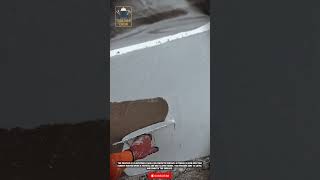 wall coating application, most likely epoxy mortar or epoxy wall paint, using a trowel #toolmancrew