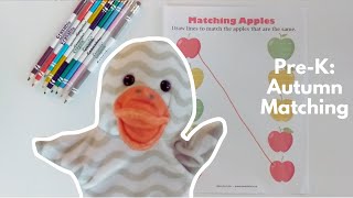 Preschool Apple Matching Printable | Autumn Theme Learning Video for Preschool Kids