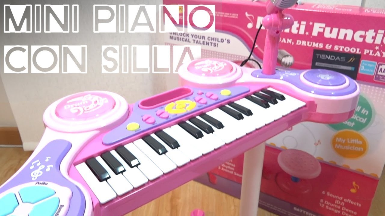 Piano Infantil electrónico con Micro y Taburete