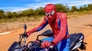 O Homem Aranha de MOTO - Filme Completo ( História de Super heróis )