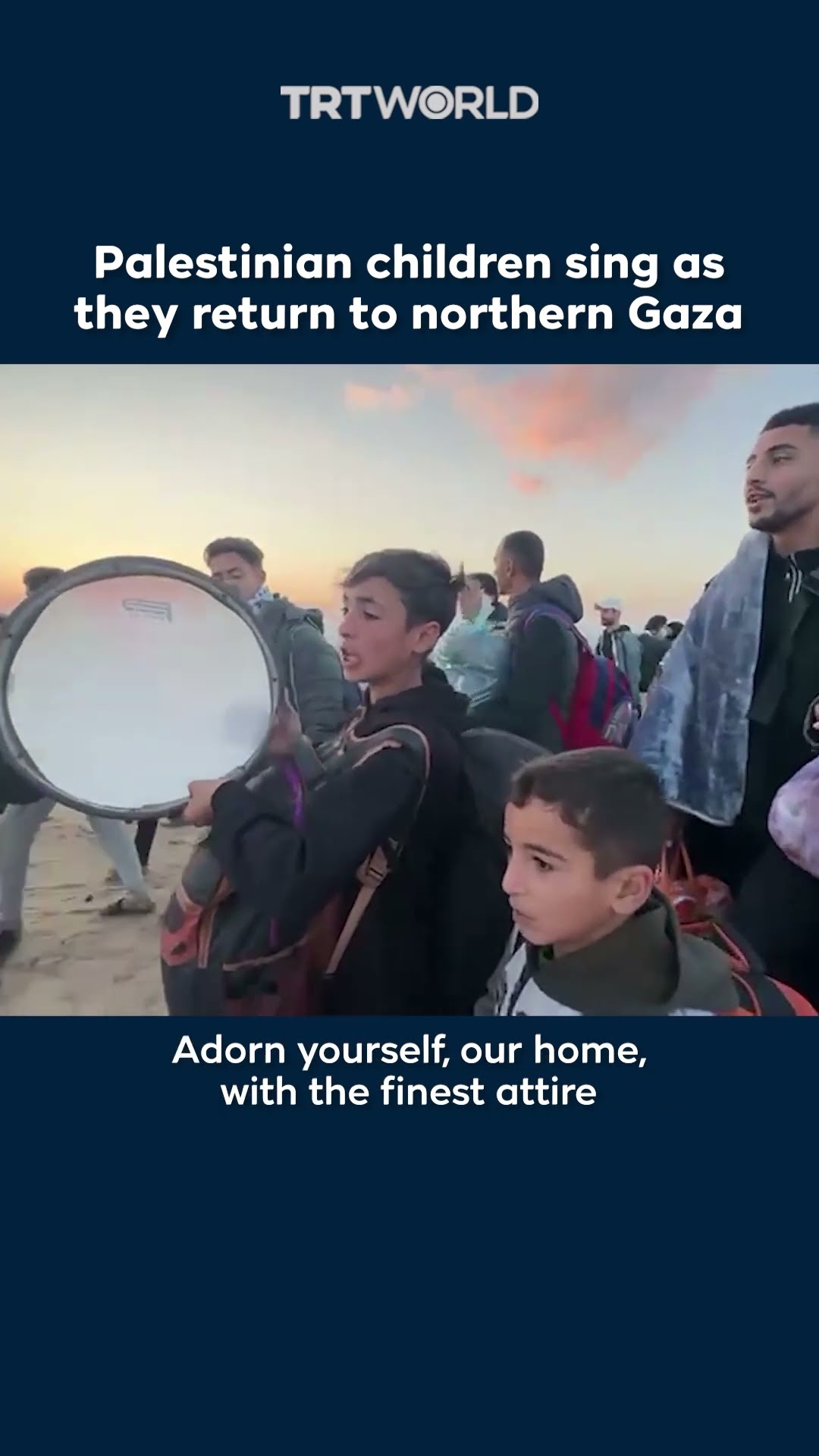 Palestinian children sing