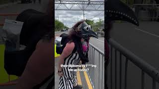 Thumbnail Cringey Masked Protester Faces Off With ICE Agents Outside Delaney Hall #shorts