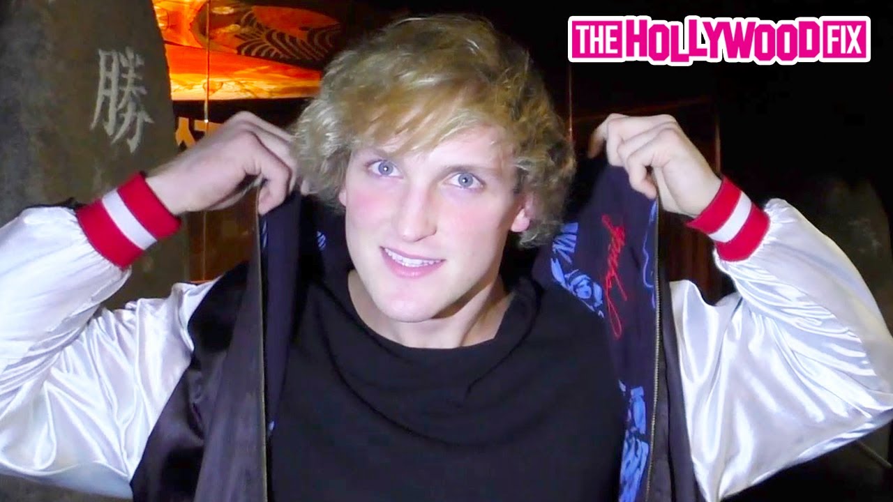 Logan Paul Entertains Paparazzi While Leaving Dinner With A Shy Date At Katsuya In Hollywood, CA