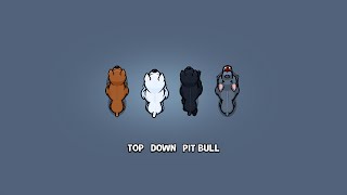 top down pit bull type dog game sprite