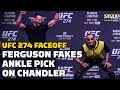 Tony Ferguson Fakes Ankle Pick On Michael Chandler After Staredown | UFC 274 | MMA Fighting