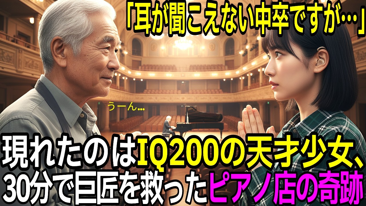 「片耳の中卒ですが…」現れたのはIQ200の天才少女。老舗ピアノ店でわずか30分後に起きた奇跡！【感動する話】【朗読】