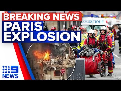 Dozens injured, building destroyed after huge explosion in Paris | 9 News Australia