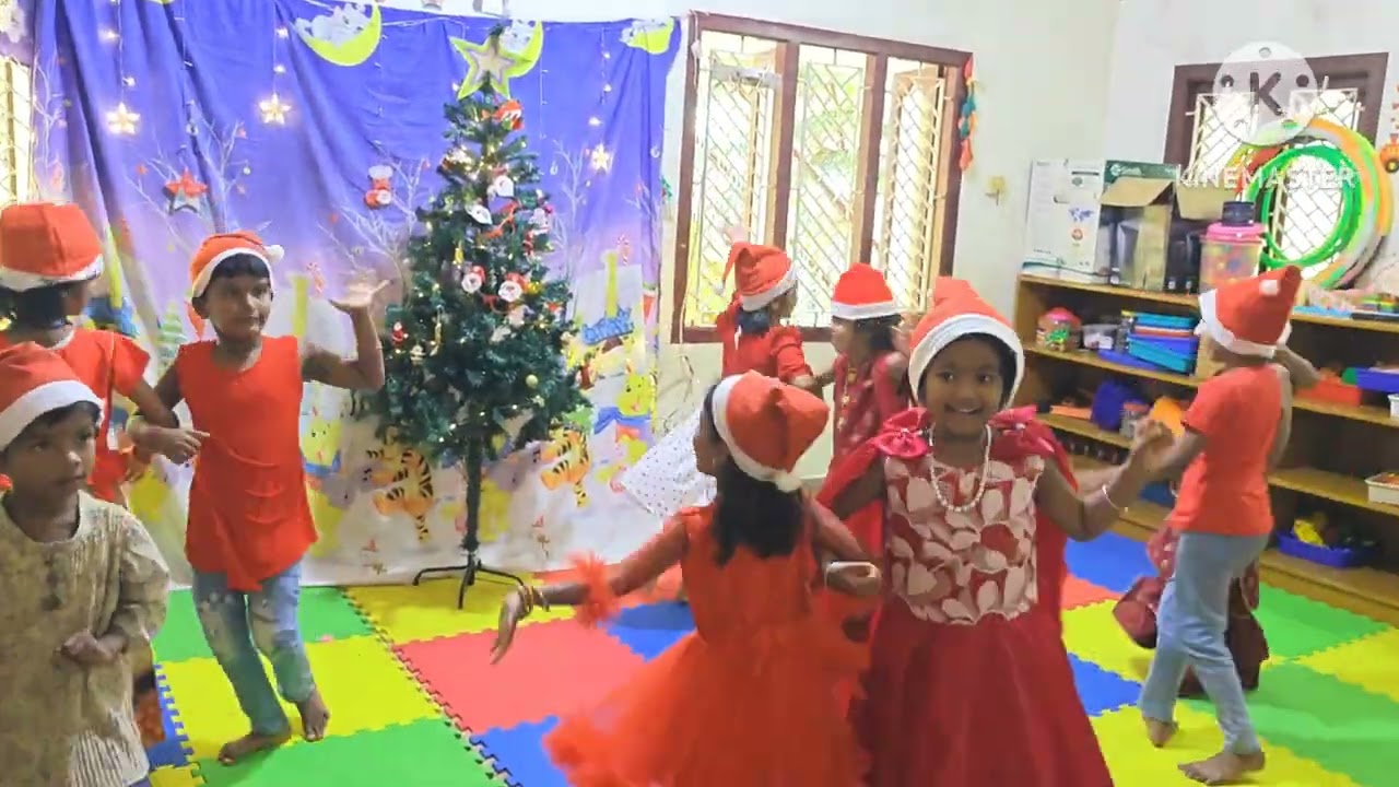 Christmas dance by ukg girls at Jaisan Preschool Nilakottai 2025