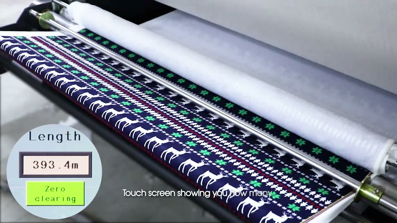 European style roll heat transfer machine,Roll to roll, roll to pieces,take up fabric at back side