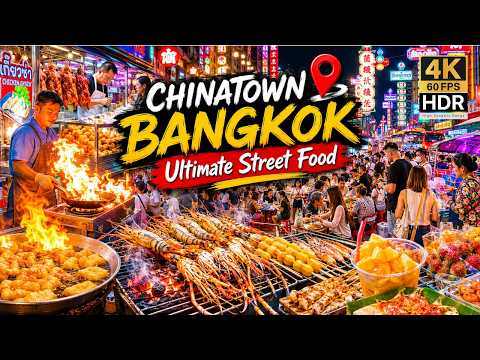 Chinatown Bangkok 🍜 The Ultimate Street Food Tour on Yaowarat Road! [4K HDR]