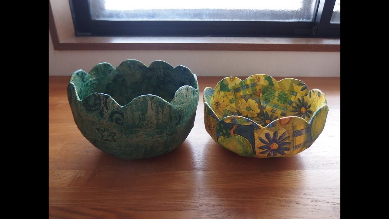 紙で作るかご~Recycled Crafts of Baskets ~(Basket made of paper)（リサイクル工作）（紙工作）（高齢者レク・デイ）（簡単）（新聞紙）（精神科OT創作）
