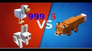 Mi̇necraft 999 Tavuk Ve Tavşan Vs 5 Tilki