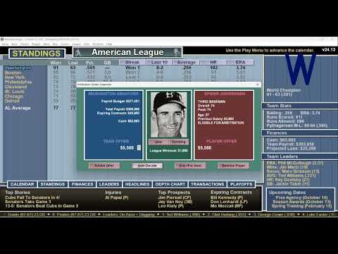Baseball Mogul 2024 Playthrough Washington Dreams