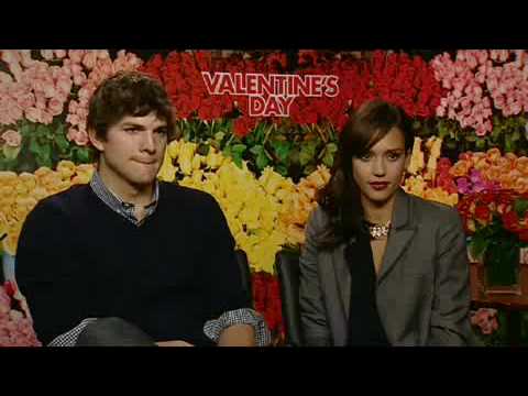 ASHTON KUTCHER and JESSICA ALBA talk about VALENTINE'S DAY (Entertainment.i...