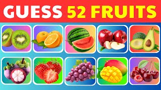 Guess The Fruit In 3 Seconds 🍇🍉🍓 | 52 Different Types Of Fruit | Fruits Quiz