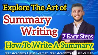 How to write Summary of a  lesson || Mastering Text Summarization: Step  by Step Guide to Summarize