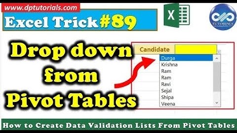 How To Create Data Validation Lists From Pivot Tables || Excel Tips & Tricks || by ZARGAR TECH