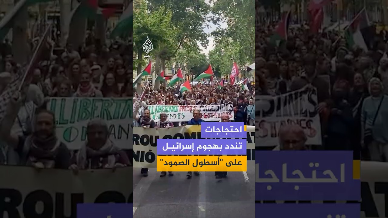 احتجاجات واسعة تنديدًا بالهجوم الإسرائيلي على "أسطول الصمود العالمي" وللمطالبة برفع الحصار عن غزة