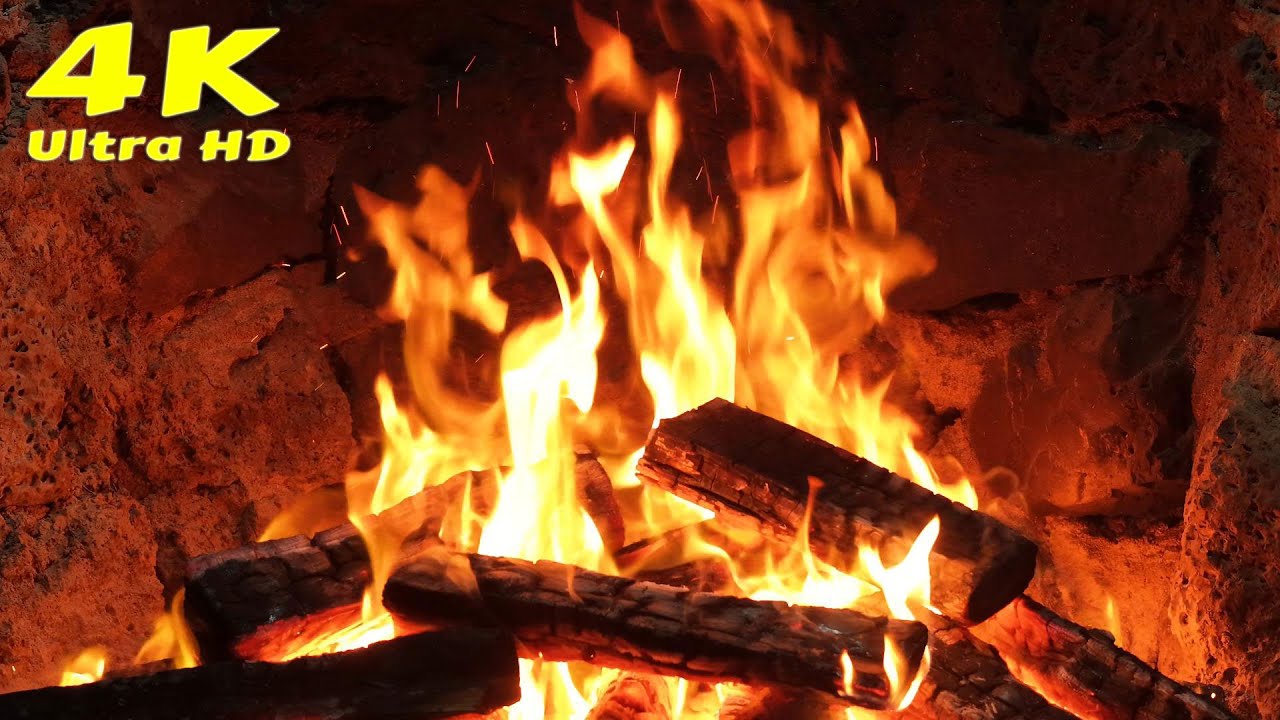 🔥 Fireplace Video With snow ambience. Cabin in the woods sleep sounds. snow storm sleep sounds