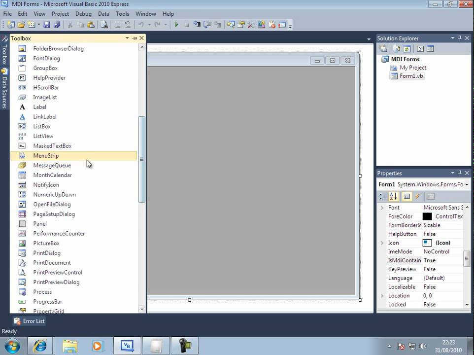 How to use MDI Forms in Visual Basic 2008/2010 - YouTube