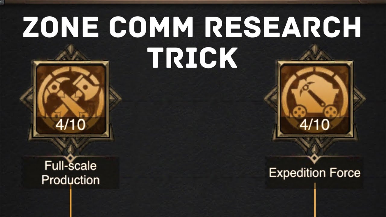 ZONE COMM RESEARCH TRICK! (RISE OF EMPIRES ICE & FIRE)