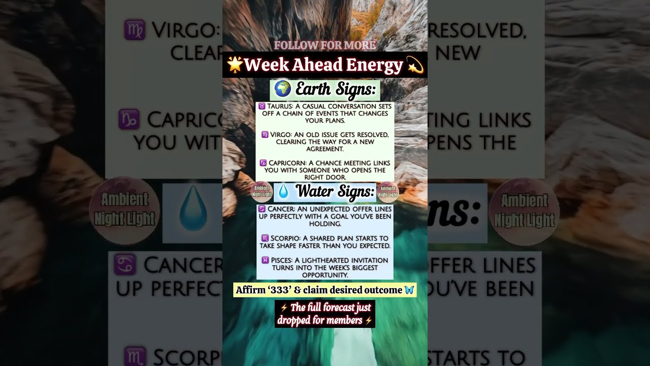  EARTH WATER SIGNS YOUR WEEK AHEAD CHANGES EVERYTHING