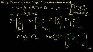 Simple Linear Regression Model using Matrices