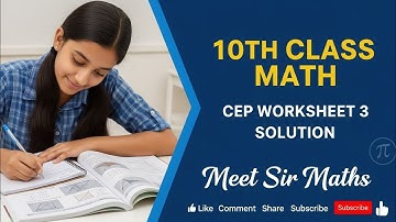 10th Class Math CEP Worksheet 3 Solution #pseb #cep #worksheet @MeetSirMaths 