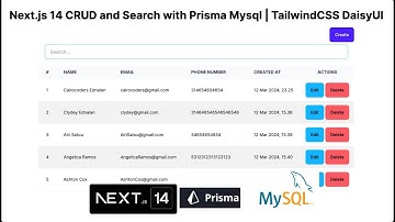 Next.js 14 CRUD and Search with Prisma Mysql | TailwindCSS DaisyUI