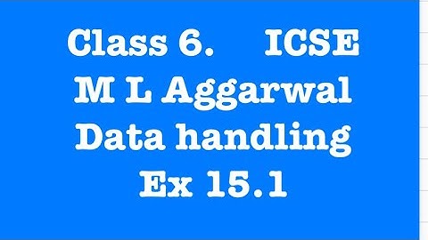 Ex 15.1, Data handling, Maths , Class 6, M L Aggarwal