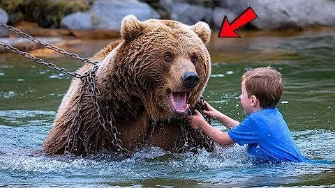 Baby Rescued a Chained Mother Bear Drowning in the Water and Screaming for Help  Shocking Happened😭