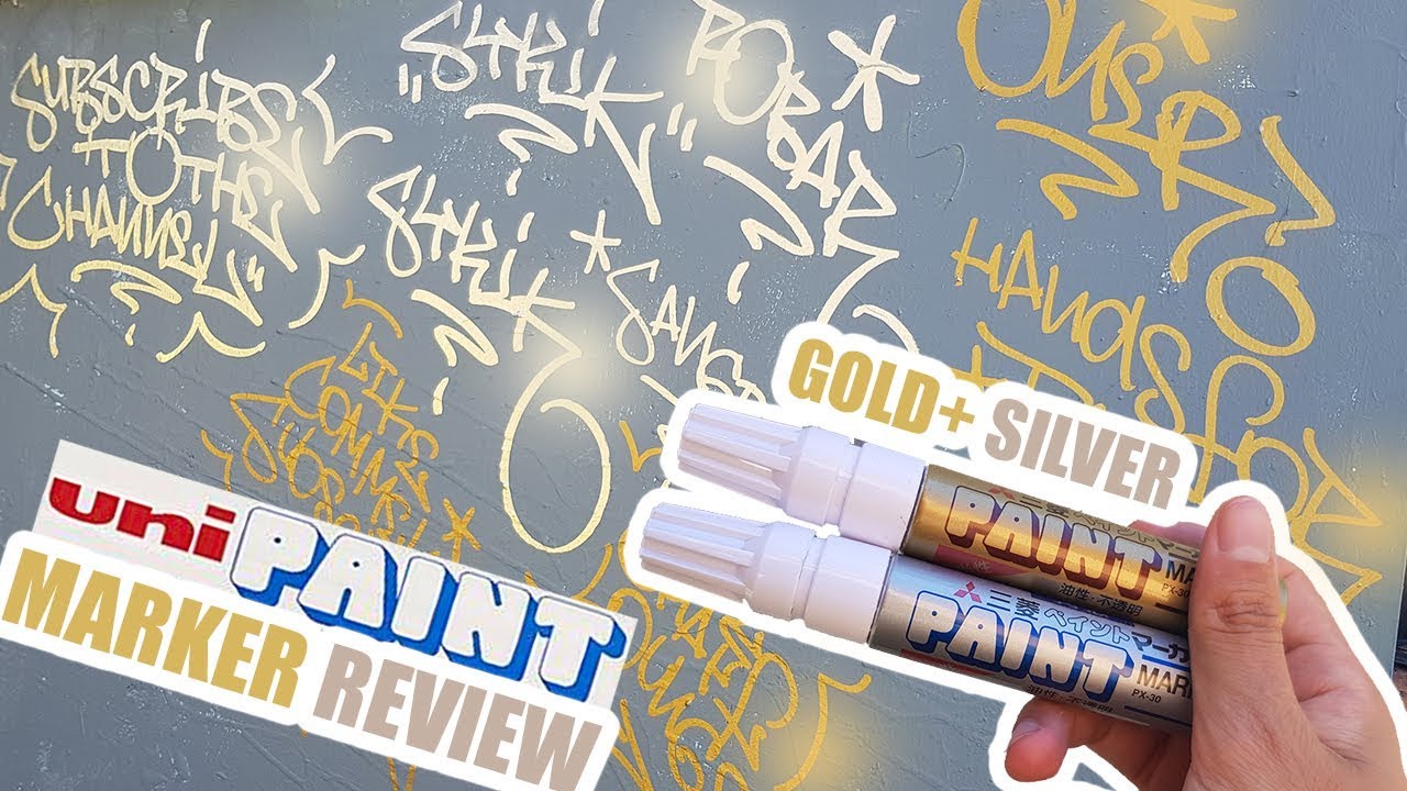 Gold + Silver Uni Paint Broad PX-30 Marker Review 