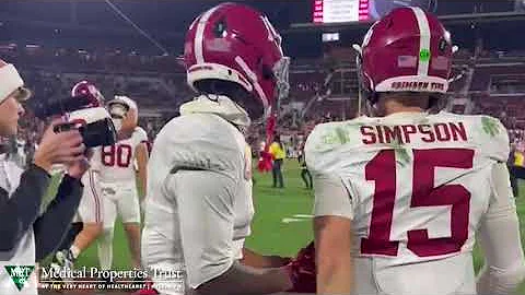 Alabama sings Rammer Jammer after beating Oklahoma in the College Football Playoff.