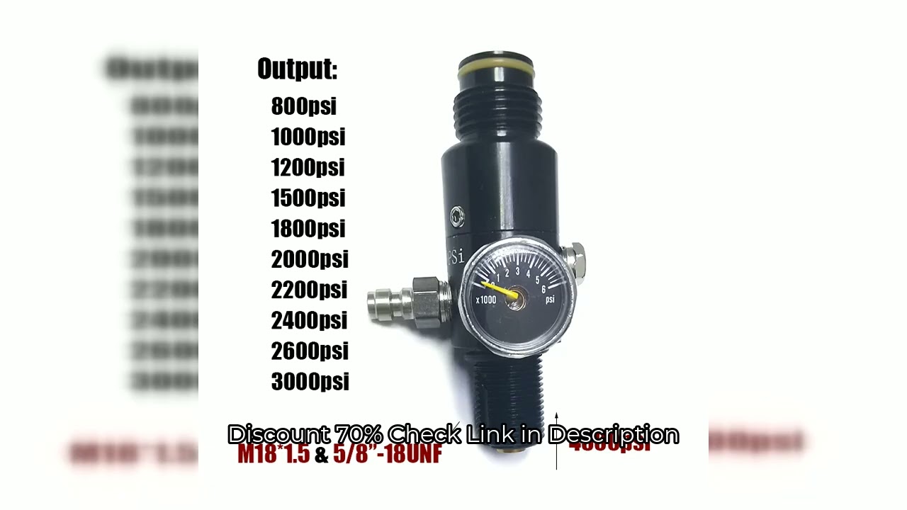 HPA Compressed Air Co2 Cylinder Bottle Tank Regulator Valve 4500psi Input 800psi to 3000psi Output