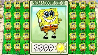 100% REPEATER Spongebob VS All Zombies - ZomBotany in Plants vs Mod Spongebob