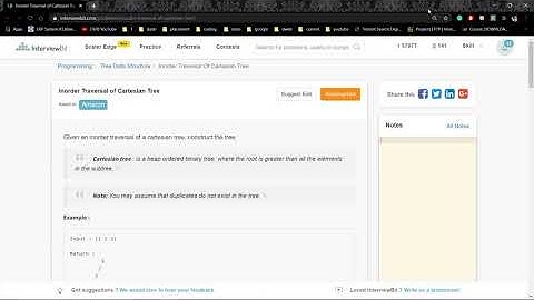 Inorder Traversal of Cartesian Tree | Interview Bit | Construct Binary Trees from inorder traversal