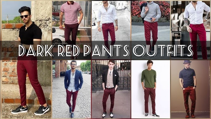 Date outfit with red pants and black shirt #foryou #mens #fashion