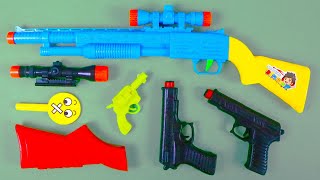 278 Big Sniper Shooting Soft Gun ! Broken Rifle Part with 3 Small Plastic Pistol Scope & Stop Emoji screenshot 5