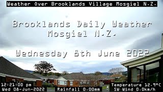 Wedneday 8Th June 2022 Brooklands Mosgiel Daily Weather
