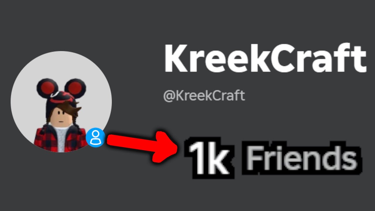 kreekcraft hits 1,000 total friends on roblox - YouTube