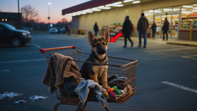 They Left This K9 Dog Puppy in a Shopping Cart… But He Still Waited -  YouTube