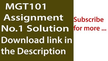 MGT101 Assignment 1 solution 2019 with Download link