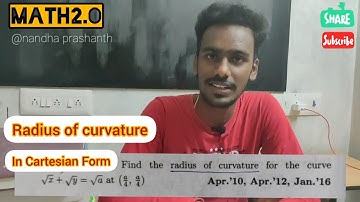 Radius of curvature in Cartesian Form-1(தமிழ்)_Engg Maths1,Bsc Maths, Allied Math Students|MATH2.O