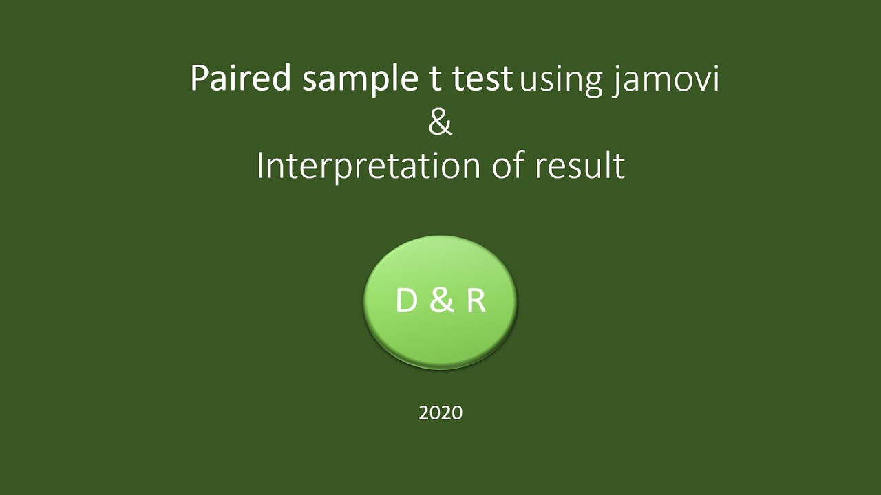 Paired sample t test using jamovi - YouTube