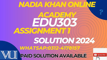 EDU303 Assignment 1 Solution 2024 │Edu303 Assignment 1 solution 2024 │EDU 303 Assignment 2024