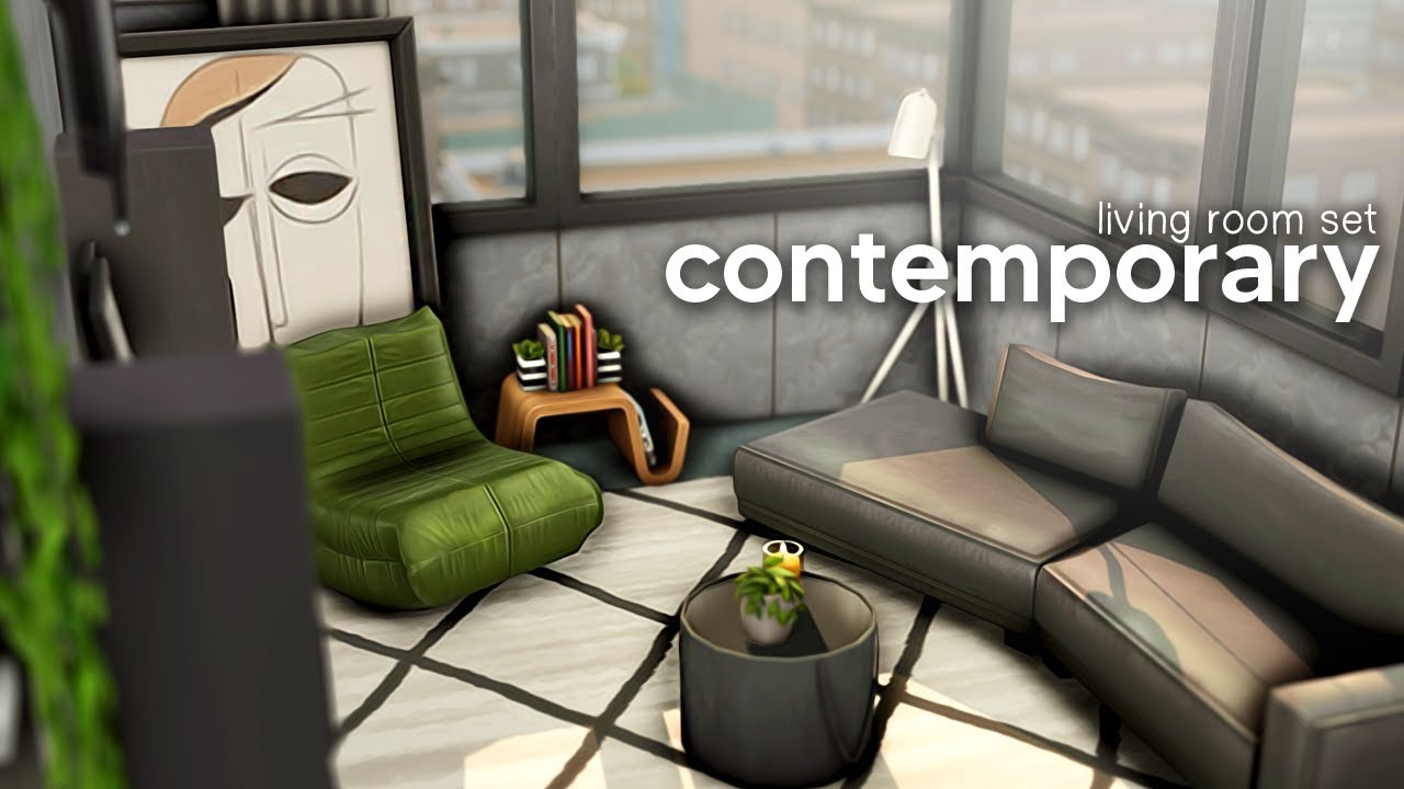 A contemporary modern living room set for your sims (custom content)