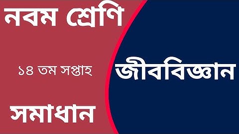 জীববিজ্ঞান। Class 9 14th week Biology Assignment Answer