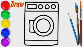 How to Draw a Washing Machine !!!! Easy Step by Step Drawing Tutorial.