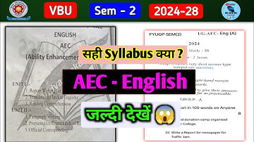 VBU sem 2 Aec 2 english syllabus। aec english 2nd semester important questions। aec english 2nd seme
